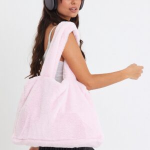 Laptop Tote / Kadın Peluş Toscana Bilgisayar Çantası 42x34 Sap 65 Cm