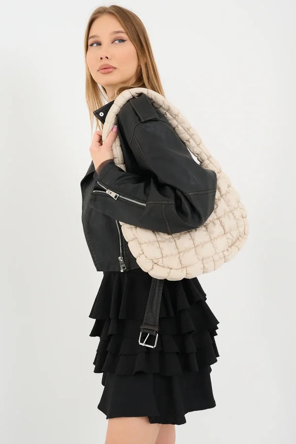 1 Cluody Bag Baget Kadın Kapitone / Quilted Puff El Ve Omuz Çantası Boy:25 En:35 Sap:60 Cm