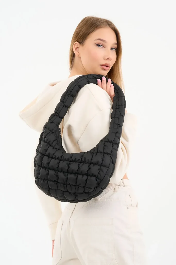 Cluody Bag Baget Kadın Kapitone / Quilted Puff El Ve Omuz Çantası Boy:25 En:35 Sap:60 Cm