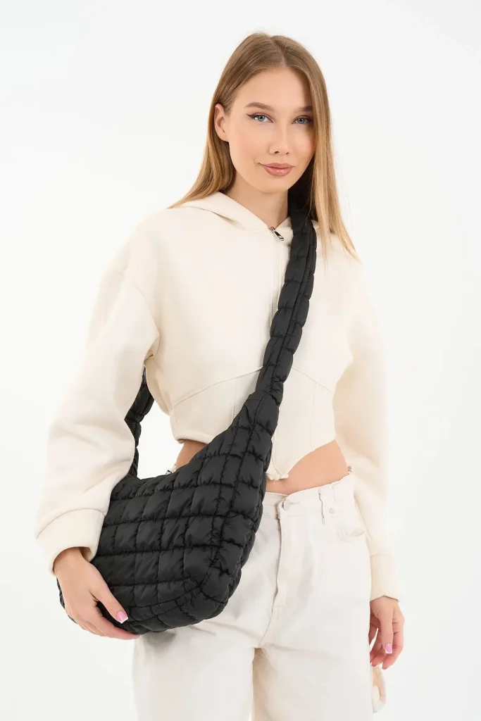 Cluody Bag Kapitone / Quilted Crossbody Çapraz Askılı baget Okul Çanta