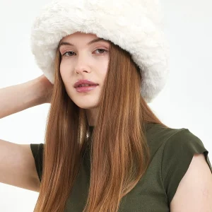Cupcake Kışlık Kadın Trend Peluş Suni Kürk Peluş Bucket Şapka