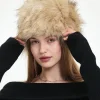 Fluffy Kalpak Şapka Kazak / Rus Tarzı Kadın Kışlık Kürk Şapka