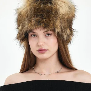 Fluffy Kalpak Şapka Kazak / Rus Tarzı Kadın Kışlık Kürk Şapka