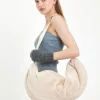 Fluffy Peluş Moon Bag Fermuarlı, Astarlı , Omuz & Çapraz / Spor & Günlük Çanta