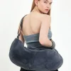 Fluffy Peluş Moon Bag Fermuarlı, Astarlı , Omuz & Çapraz / Spor & Günlük Çanta