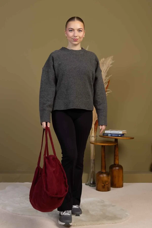 00s Shopper Bag Fermuarlı Astarlı Okul Omuz Çantası