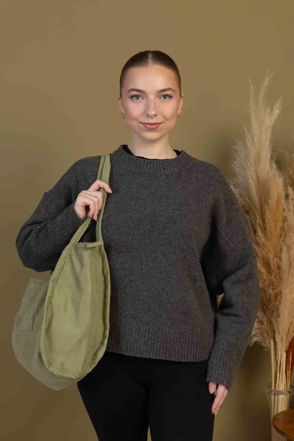00s Shopper Bag Fermuarlı Astarlı Okul Omuz Çantası