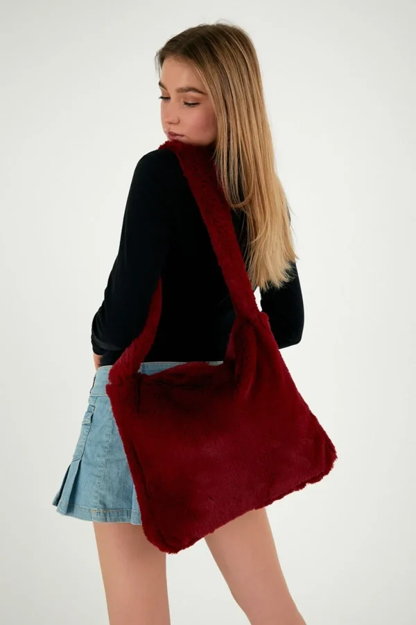 90's Tote Peluş Çanta / Okul Çantası Omuzda & Çapraz