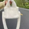 Soft Fluffy Bag / Black Uzun Saplı Peluş Çanta / Cross Body En : 24 Boy : 18