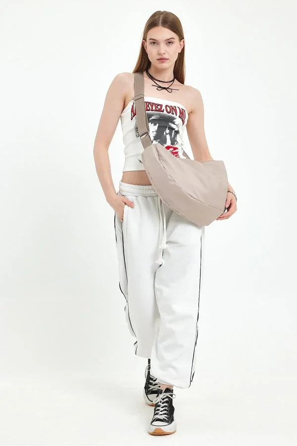 Su Geçirmez Moon Tote Bag Fermuarlı, Astarlı , Omuz & Çapraz / Spor & Günlük Çanta