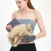 Zincir Detaylı Angel Baget Çanta / Zincirli Peluş Kadın Çantası
