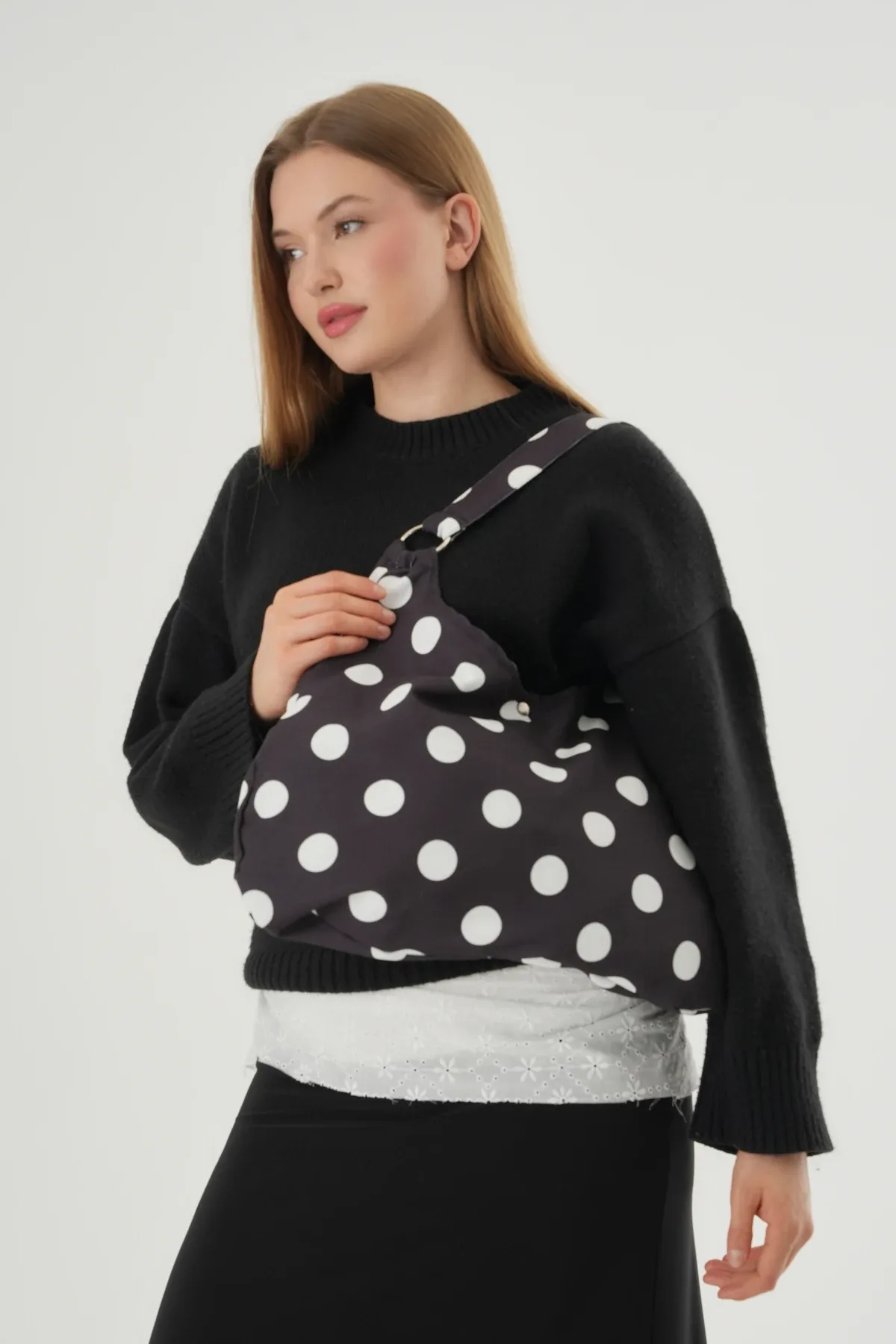 Polka Bag Puantiye Çanta / Puantiyeli Omuz Çantası