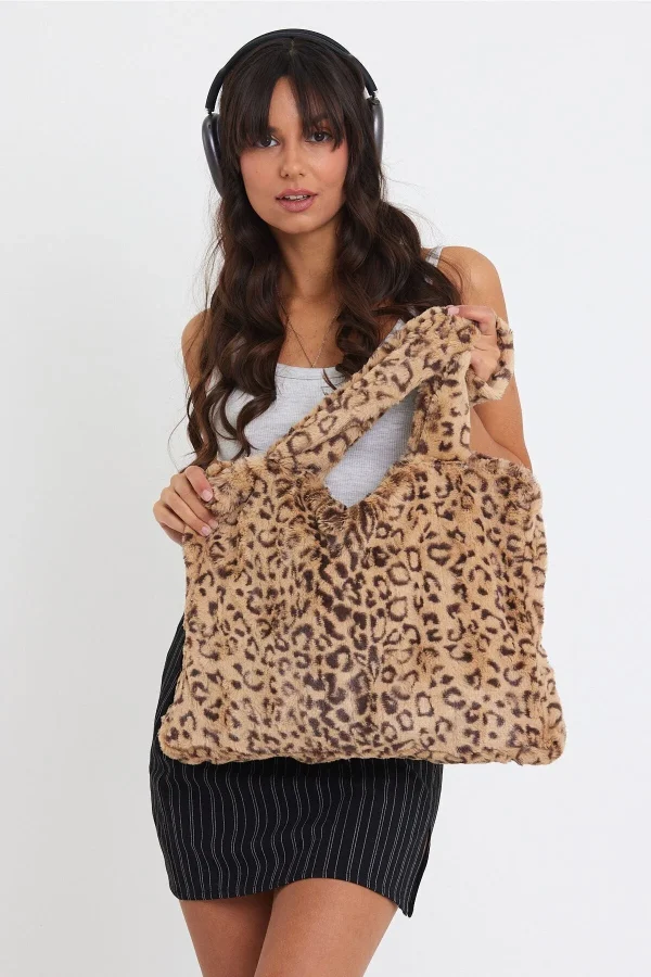 Laptop Tote / Kadın Peluş Toscana Bilgisayar Çantası 42x34 Sap 65 Cm