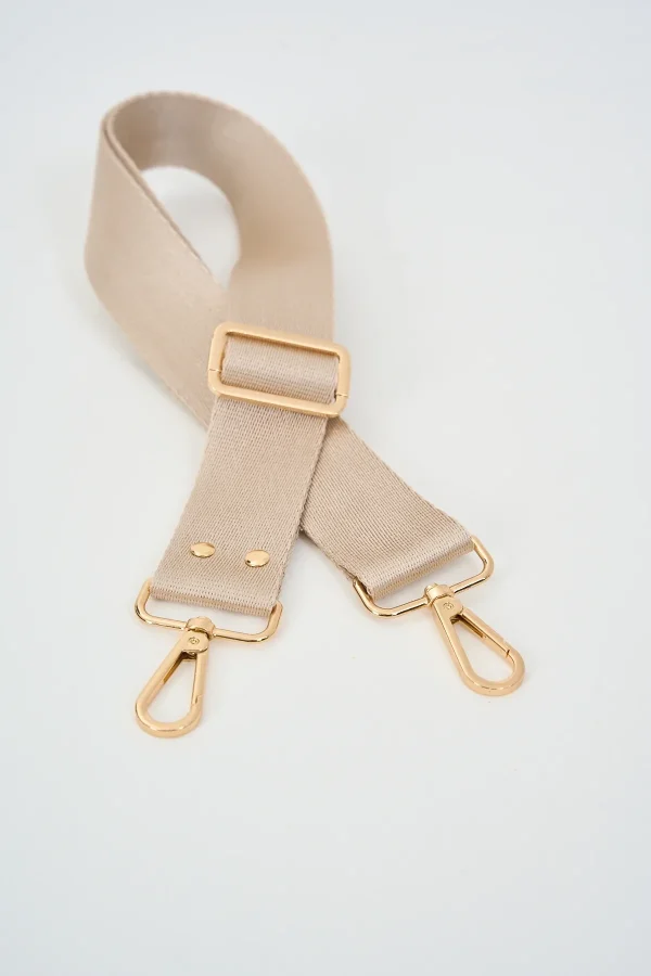 Gold Zımba Detaylı Ayarlanabilir Çanta Sapı (POLYESTER) 110 Cm G:4 Cm