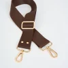 Gold Zımba Detaylı Ayarlanabilir Çanta Sapı (POLYESTER) 110 Cm G:4 Cm