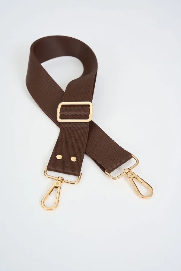 Gold Zımba Detaylı Ayarlanabilir Çanta Sapı (POLYESTER) 110 Cm G:4 Cm
