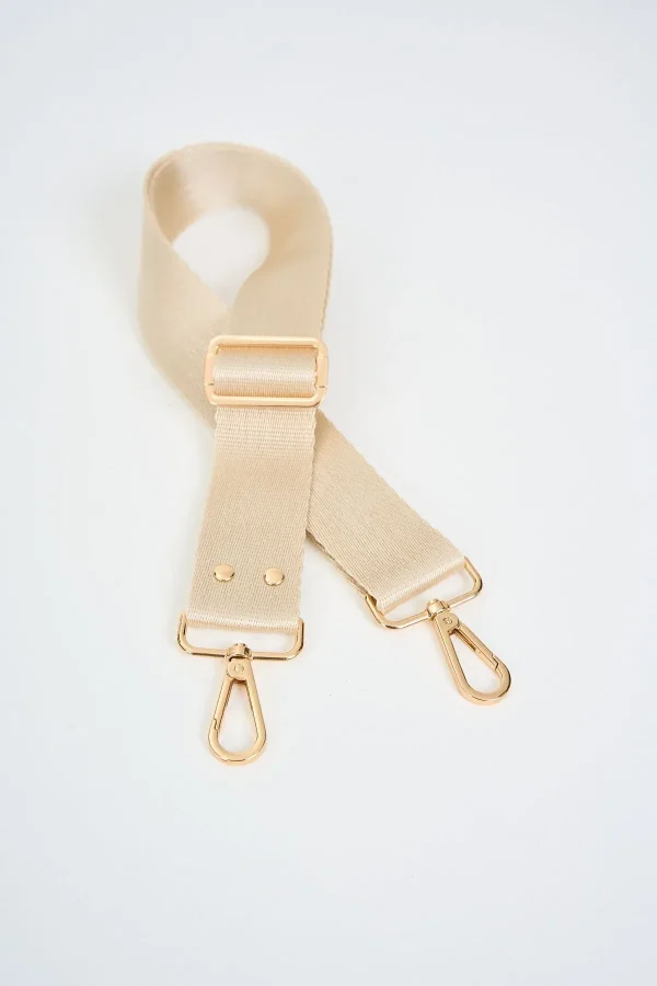Gold Zımba Detaylı Ayarlanabilir Çanta Sapı (POLYESTER) 110 Cm G:4 Cm
