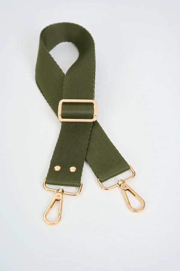 Gold Zımba Detaylı Ayarlanabilir Çanta Sapı (POLYESTER) 110 Cm G:4 Cm