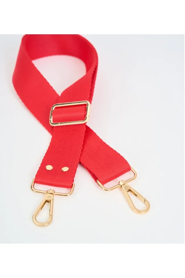 Gold Zımba Detaylı Ayarlanabilir Çanta Sapı (POLYESTER) 110 Cm G:4 Cm